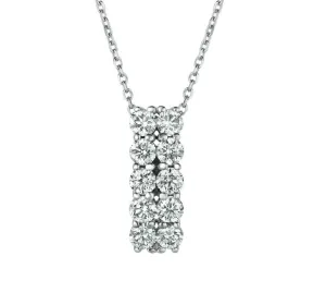 0.50 Carat Natural Diamond Two Rows Necklace 14K White Gold G-H SI 18''