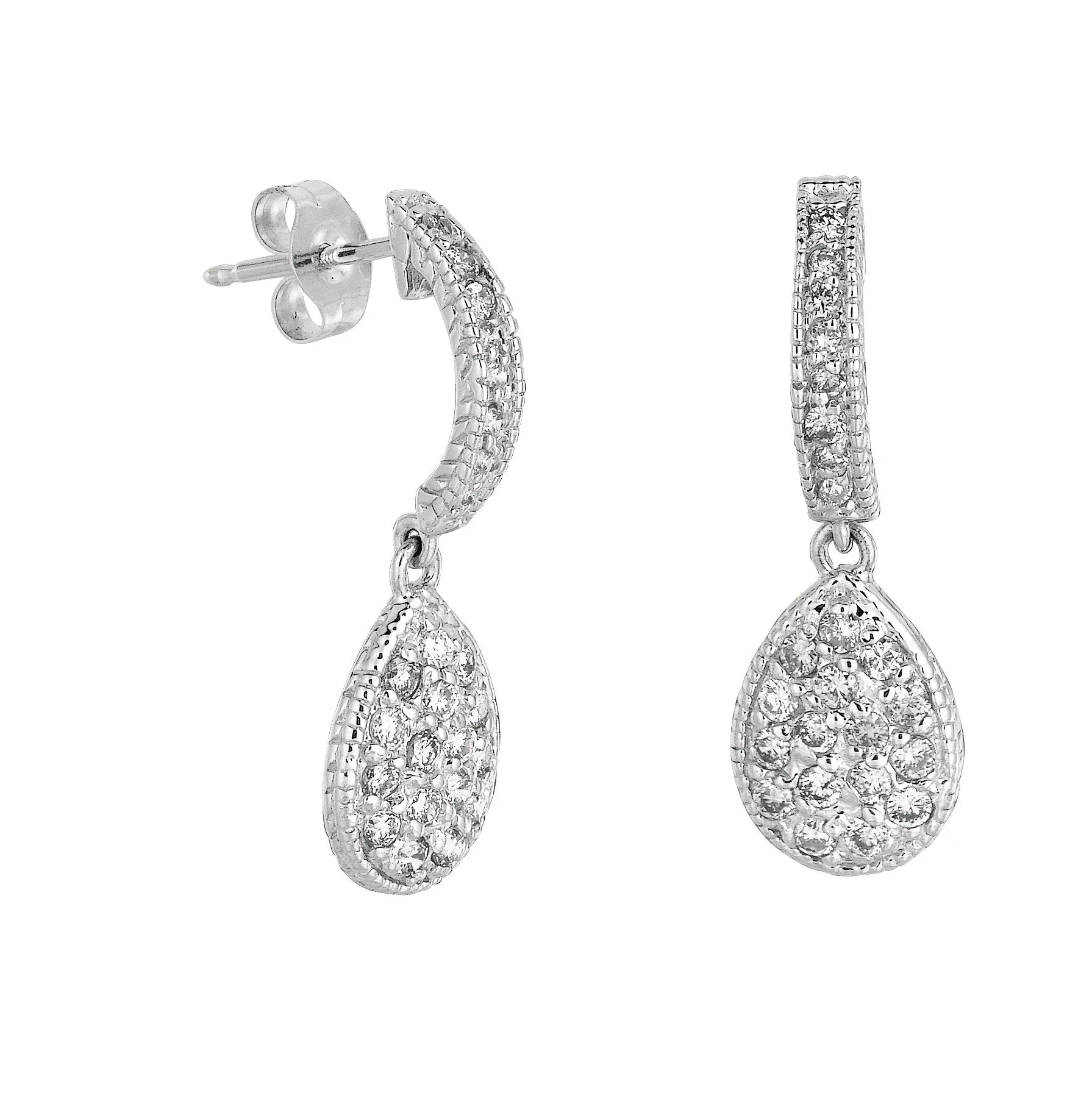 0.60 Carat Natural Diamond Pear Shape Drop Earrings G SI 14K Yellow Gold