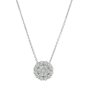 0.75 Carat Natural Diamond Necklace 14K White Gold G SI 18'' chain