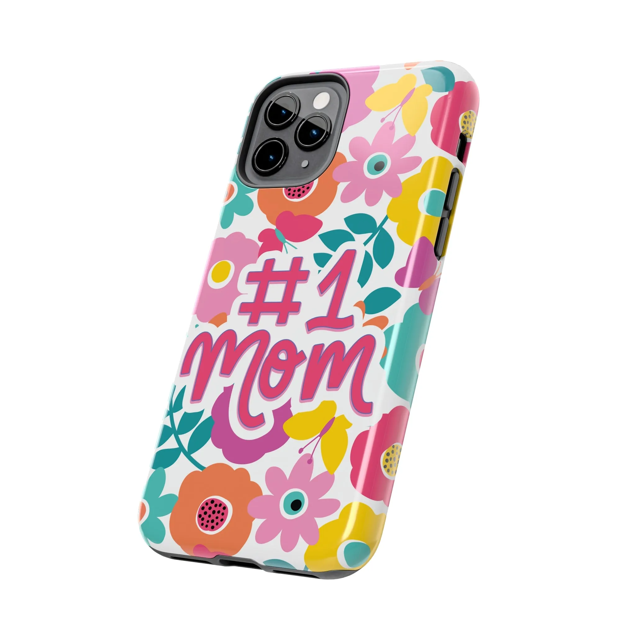 #1 Mom Floral Print Tough Phone Cases by Case-Mate, Mothers Day Gift