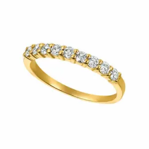 1.00 Carat 9 Stone Natural Diamond Ring G SI 14K Yellow Gold