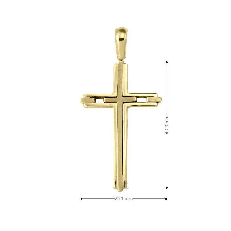14 Karat Yellow Gold Fancy Religious Italian Cross