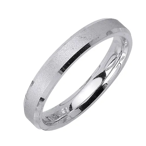 14K or 18K White Gold Plain Ring