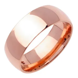 14K Rose/Pink Gold 8MM Traditional Dome Design Ring Band