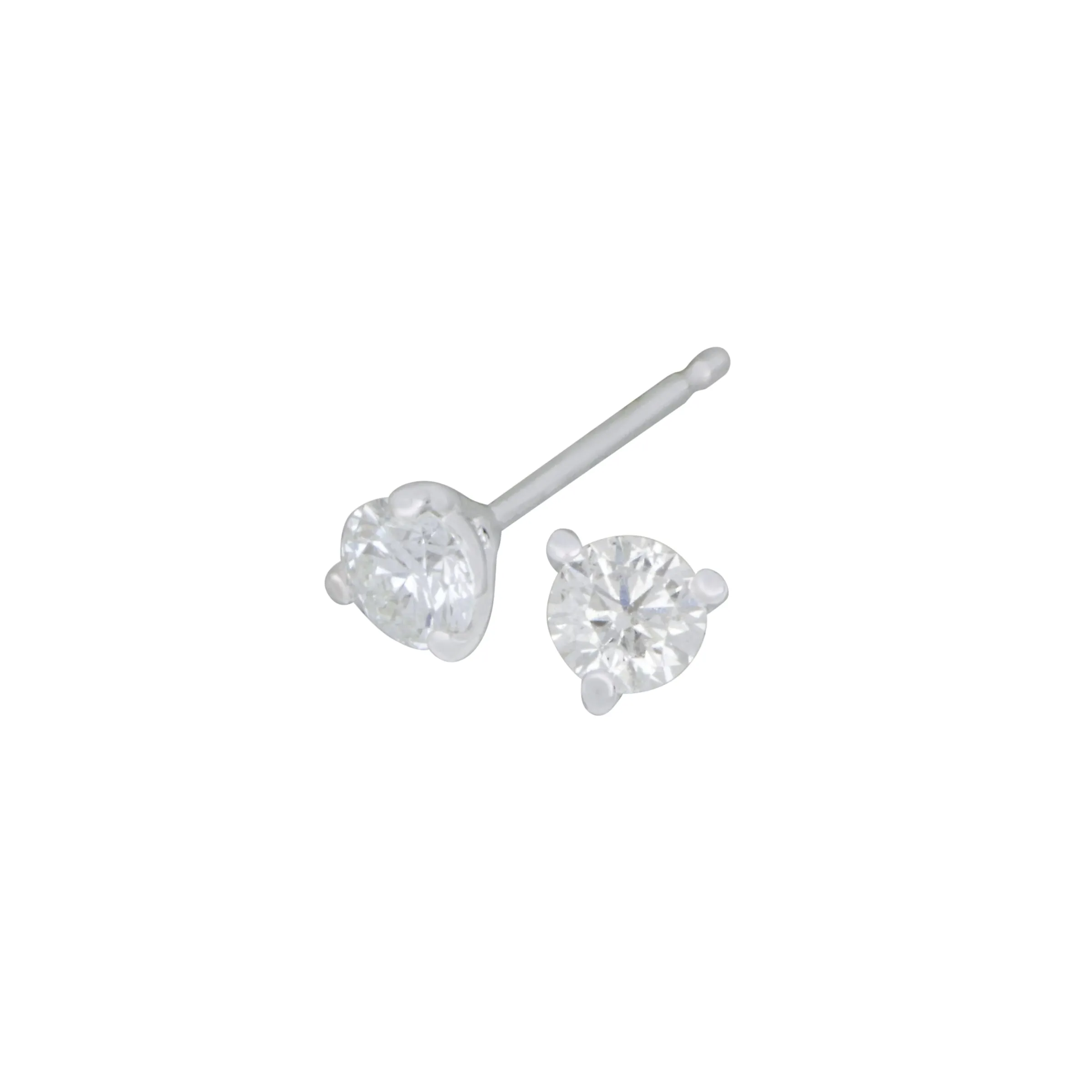 14k White Gold 3-Prong Diamond Martini Stud Earrings 0.40ctw GH/SI2