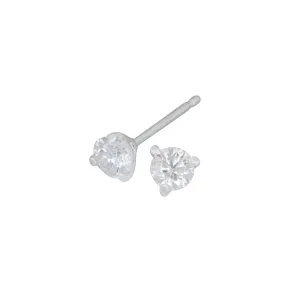 14k White Gold 3-Prong Diamond Martini Stud Earrings 0.40ctw GH/SI2