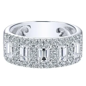 14k White Gold Contemporary Fancy Anniversary Band