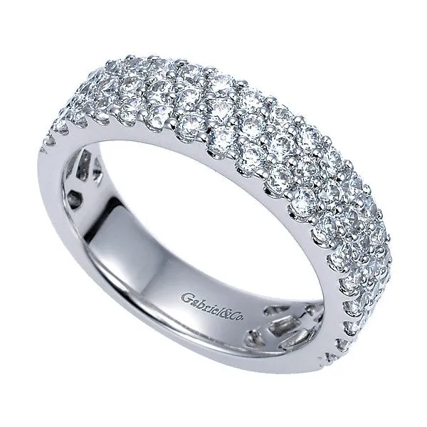 14k White Gold Contemporary Fancy Anniversary Band