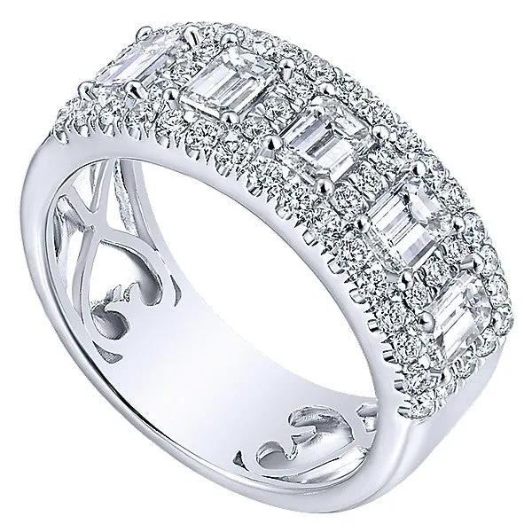 14k White Gold Contemporary Fancy Anniversary Band
