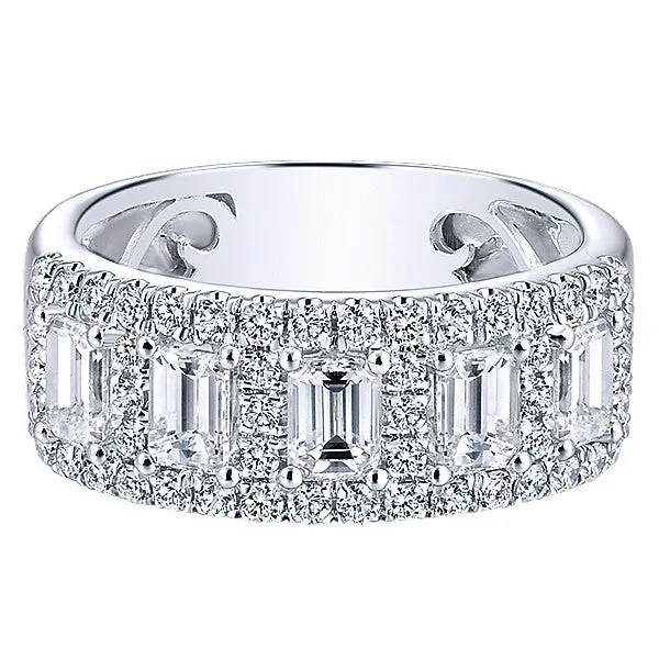 14k White Gold Contemporary Fancy Anniversary Band