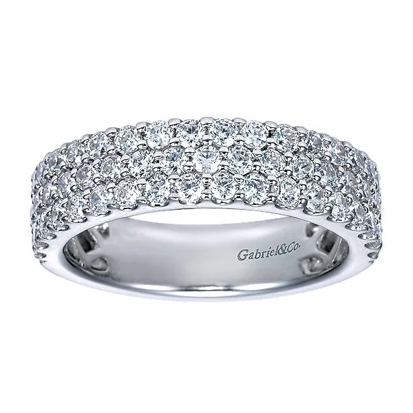 14k White Gold Contemporary Fancy Anniversary Band