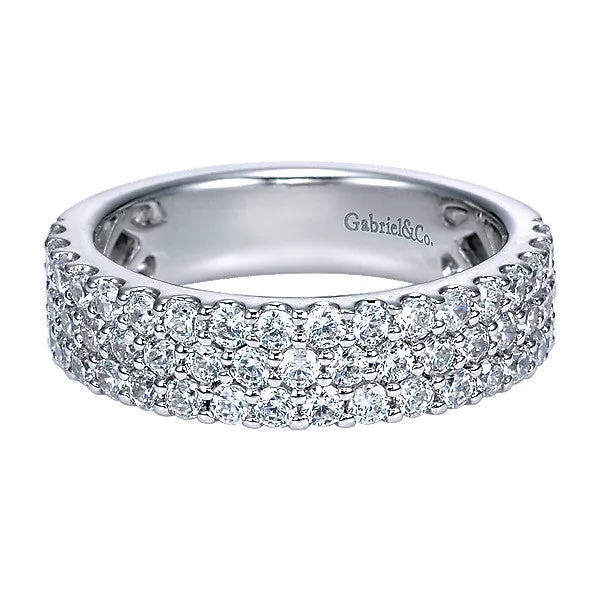 14k White Gold Contemporary Fancy Anniversary Band