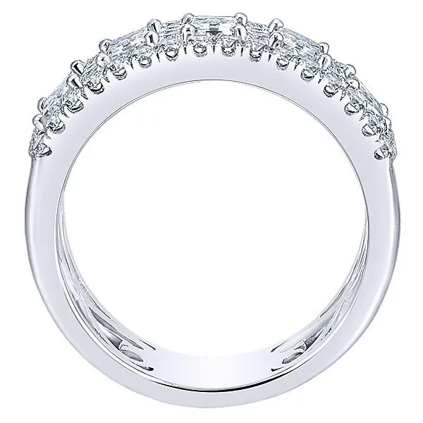 14k White Gold Contemporary Fancy Anniversary Band
