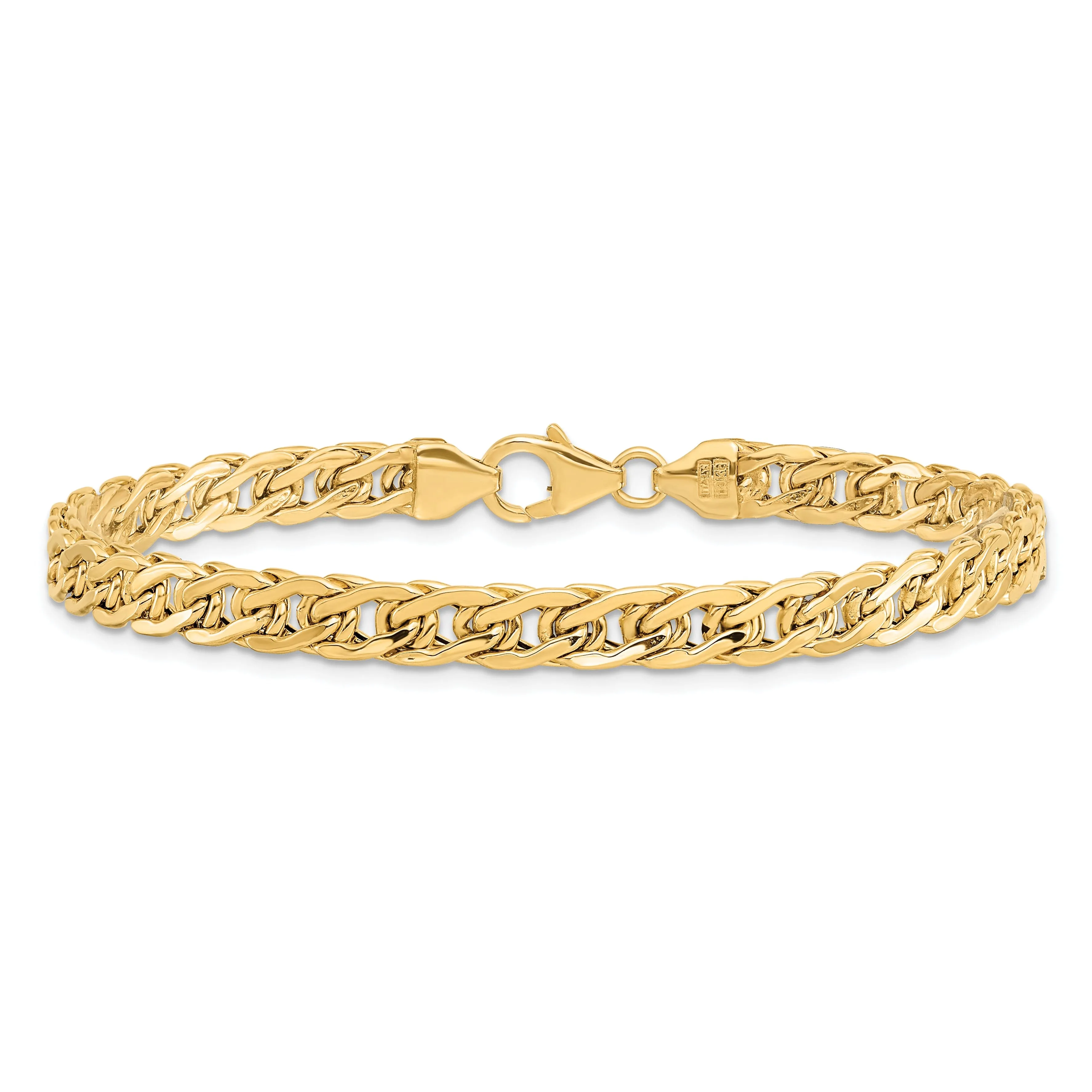 14k Yellow Gold Polished Fancy Link Bracelet