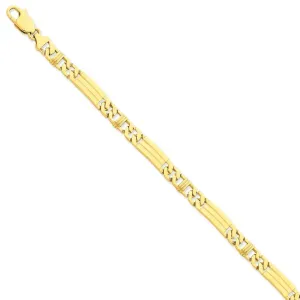14k Yellow Gold Solid 7.00mm Fancy Link Chain