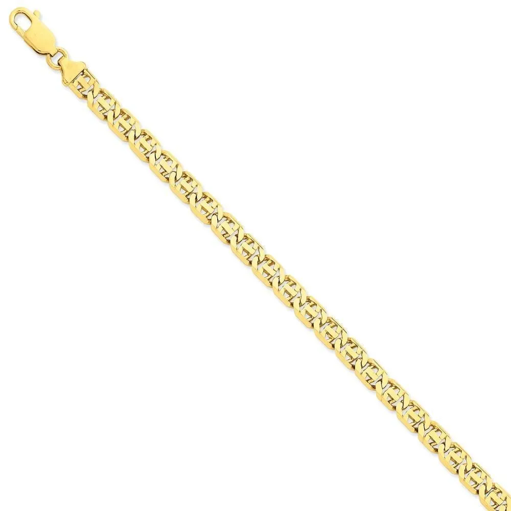14k Yellow Gold Solid 7.00mm Fancy Link Chain