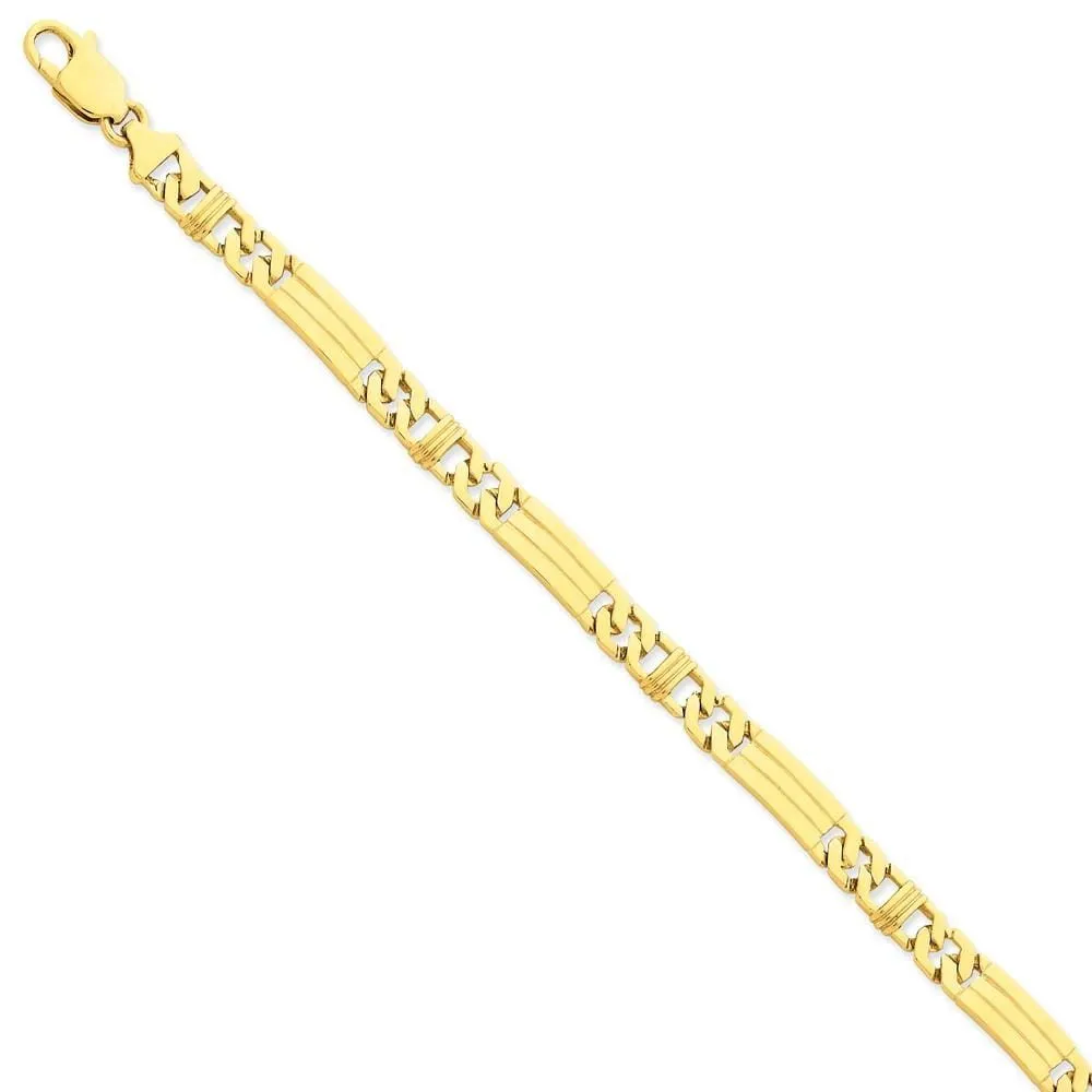 14k Yellow Gold Solid 7.00mm Fancy Link Chain