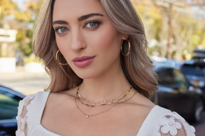 14KT GOLD SHINY BARS NECKLACE