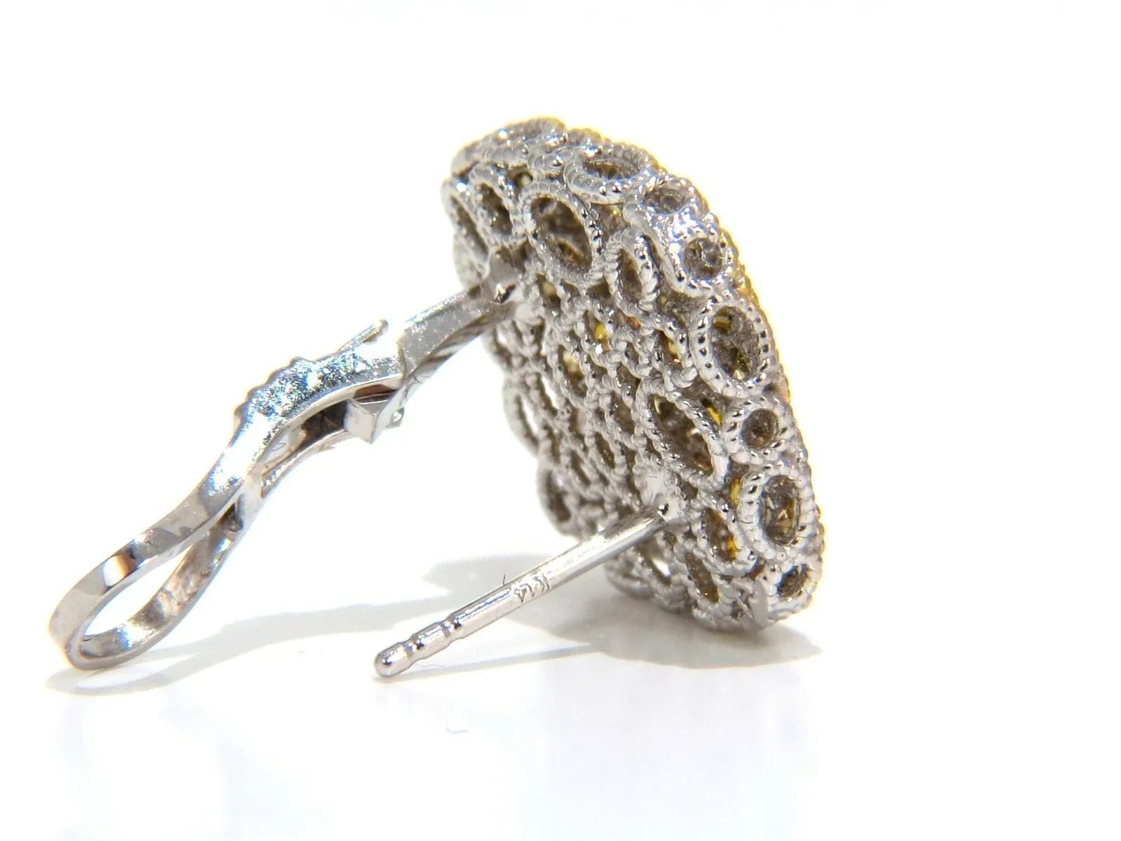 1.60CT Natural Fancy Color Diamonds Clip Cocktail Cluster Earrings 14KT