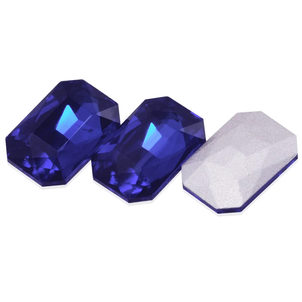 18.5 * 27mm Rectangular Cabochon Cushion Cut Fancy Crystal Stone,Sapphire Blue Crystal Faceted Stone,4627,10pcs/lot