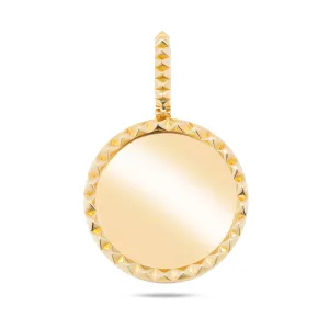 18k Plain Mini Cut Memory Pendant