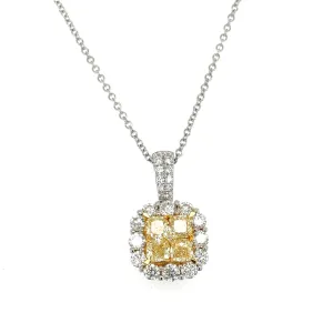 1.93ct tw Canary Fancy Yellow Diamond Pendant Necklace