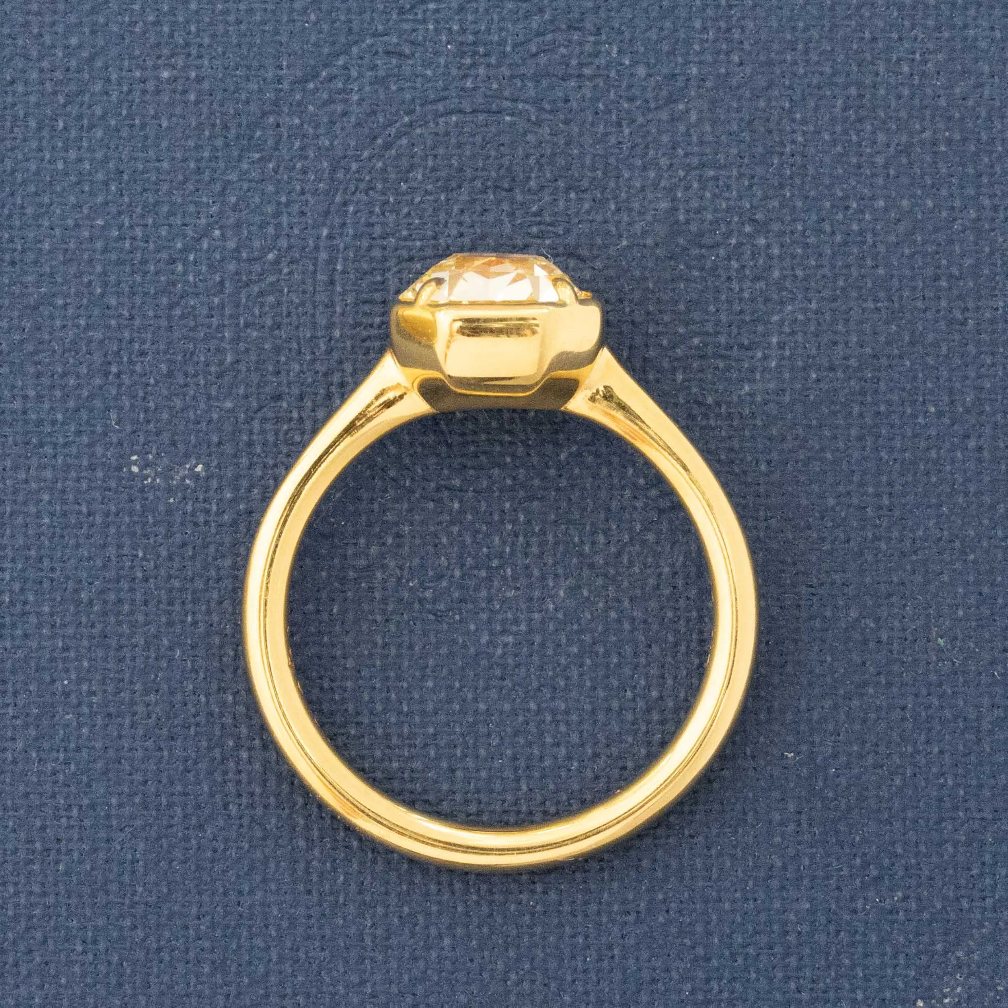 2.01ct Fancy Yellow Octagonal Cut Diamond Solitaire