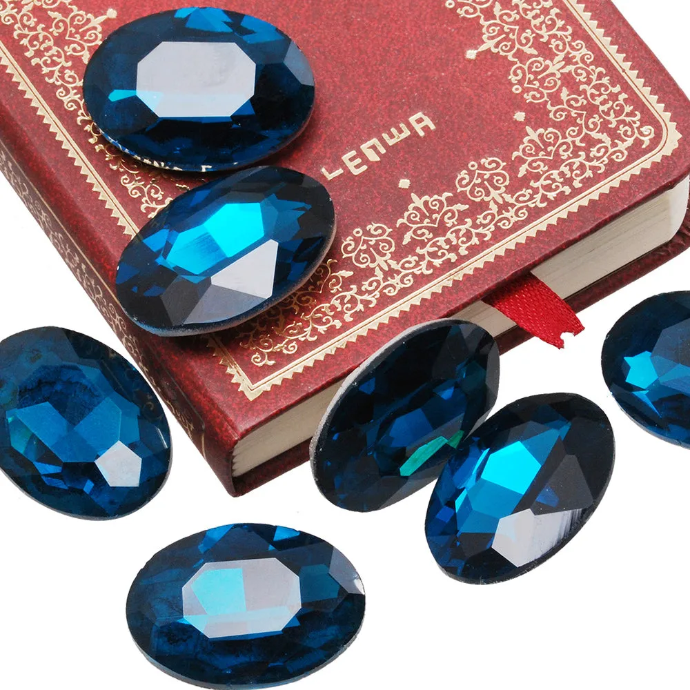 22 *30mm Blue Briolette Crystal Oval Cushion Cut Fancy Stone,Crystal Fancy Stone,4127,10pcs/lot