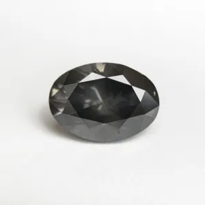 2.26ct 9.90x7.08x4.83mm Fancy Dark Grey Oval Brilliant 19911-01
