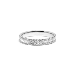 3.5mm Petite East West Baguette And Pavé Diamond Ring
