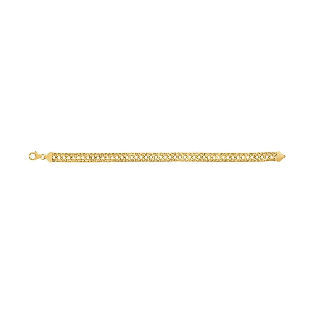 9ct Yellow Gold Fancy Curb Centre Bracelet 19cm