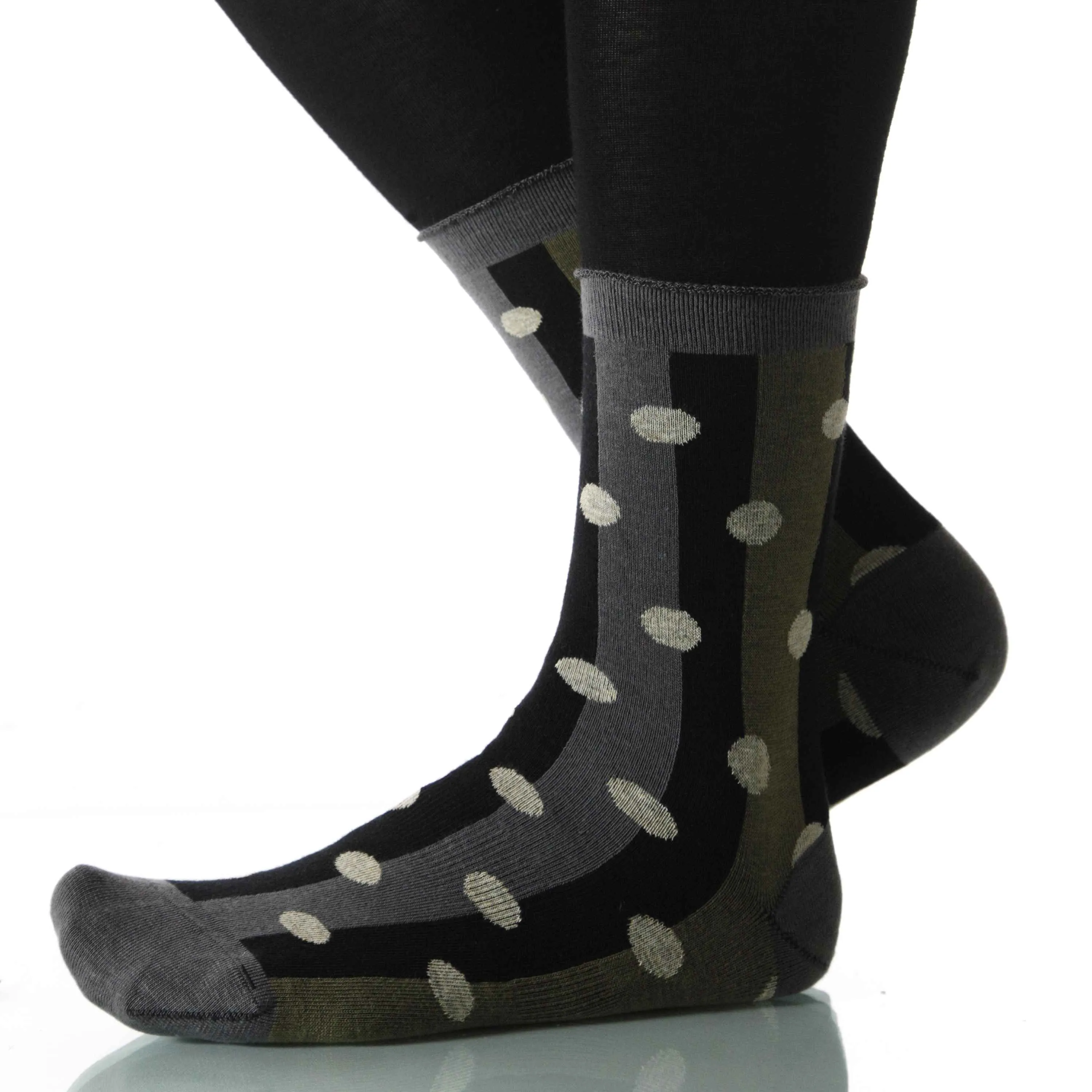 Acorn Polka Stripe - Ankle Height