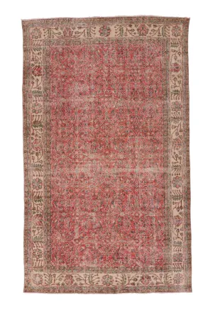 'Adelaide' Vintage Turkish Distressed Area Rug- 5'5'' x 9'1''