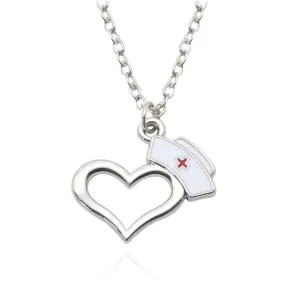 Adorable Nurse Necklace with Heart Pendant
