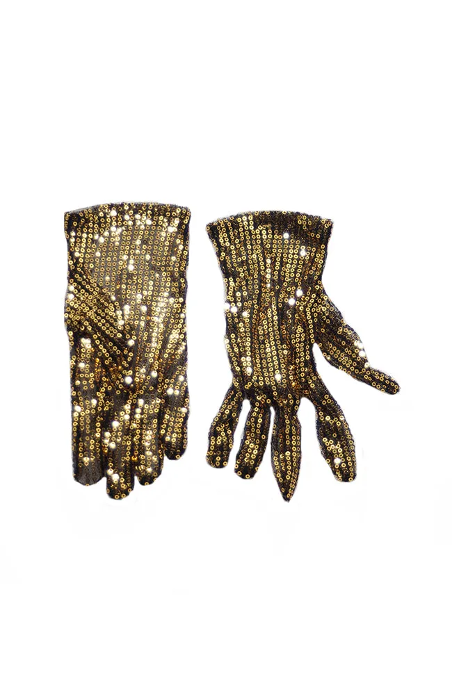 Adult Gold Sequin Gloves