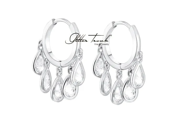 Anita Dancing Earrings with American Diamond Drops