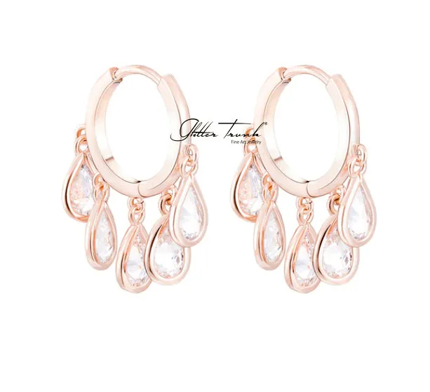 Anita Dancing Earrings with American Diamond Drops