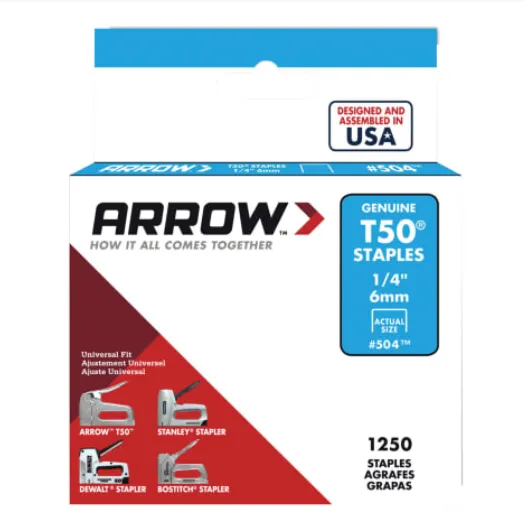 Arrow T50/55 1/4in (6mm) Staples (Pack 1250)