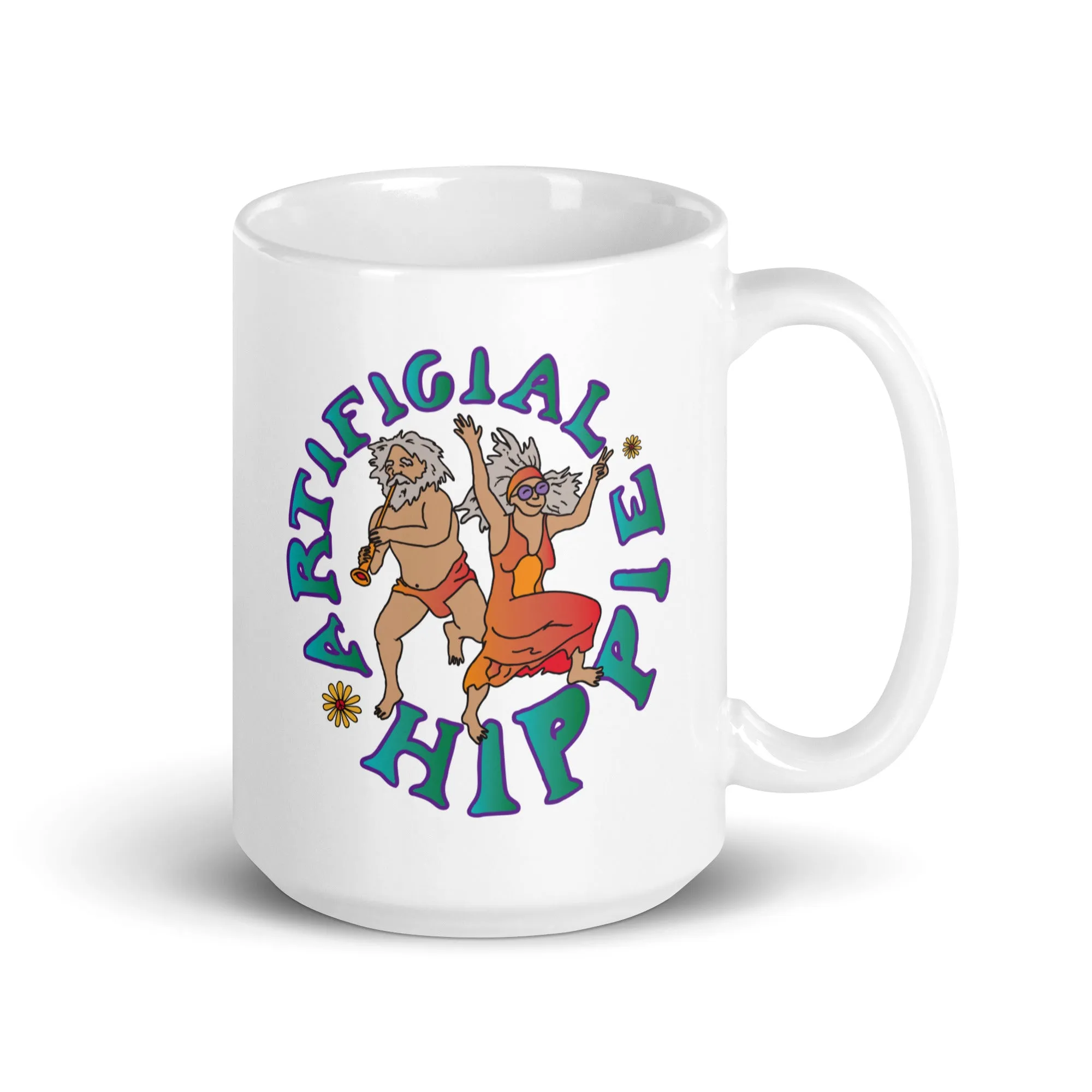 ARTIFICIAL HIPPIE White Glossy Mug