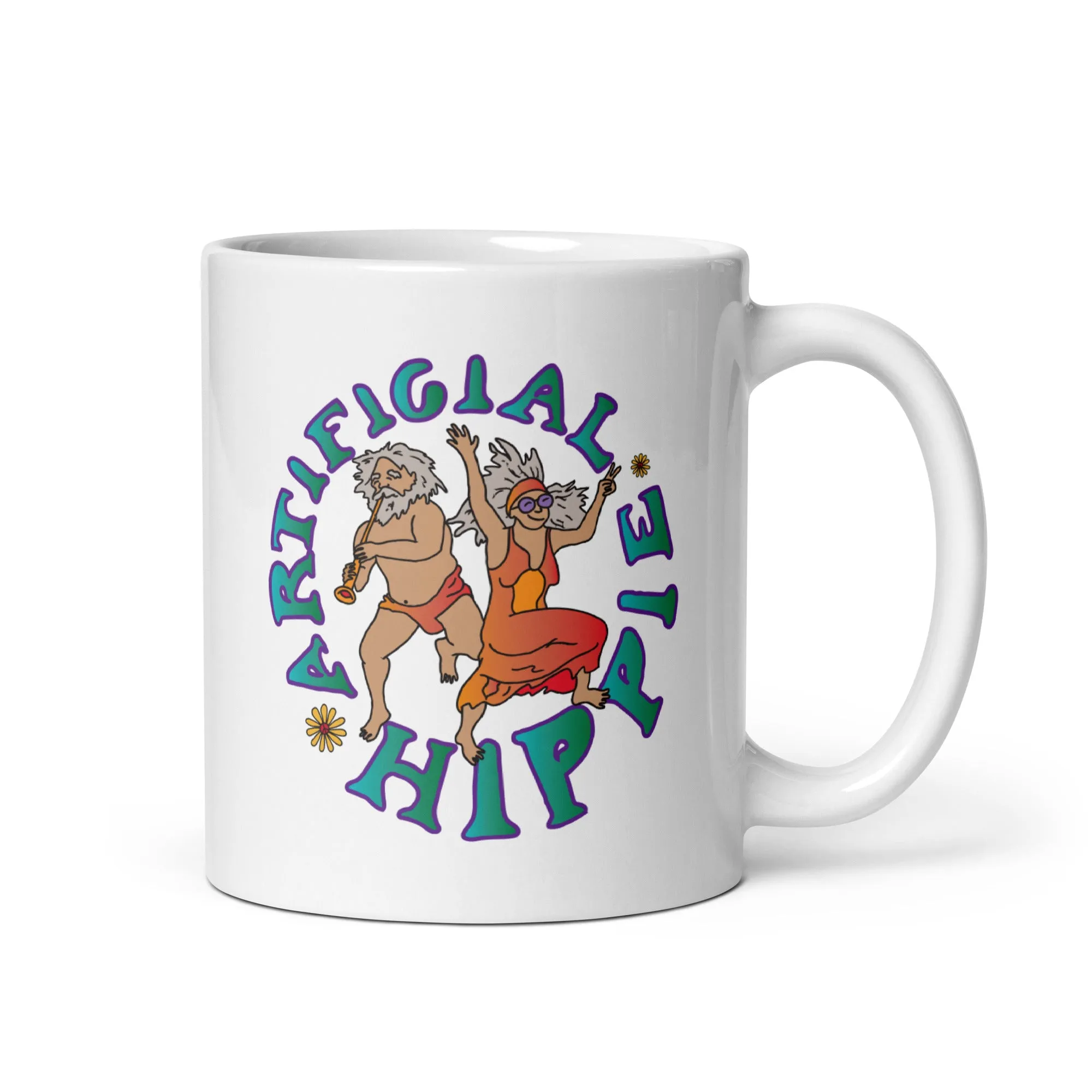 ARTIFICIAL HIPPIE White Glossy Mug