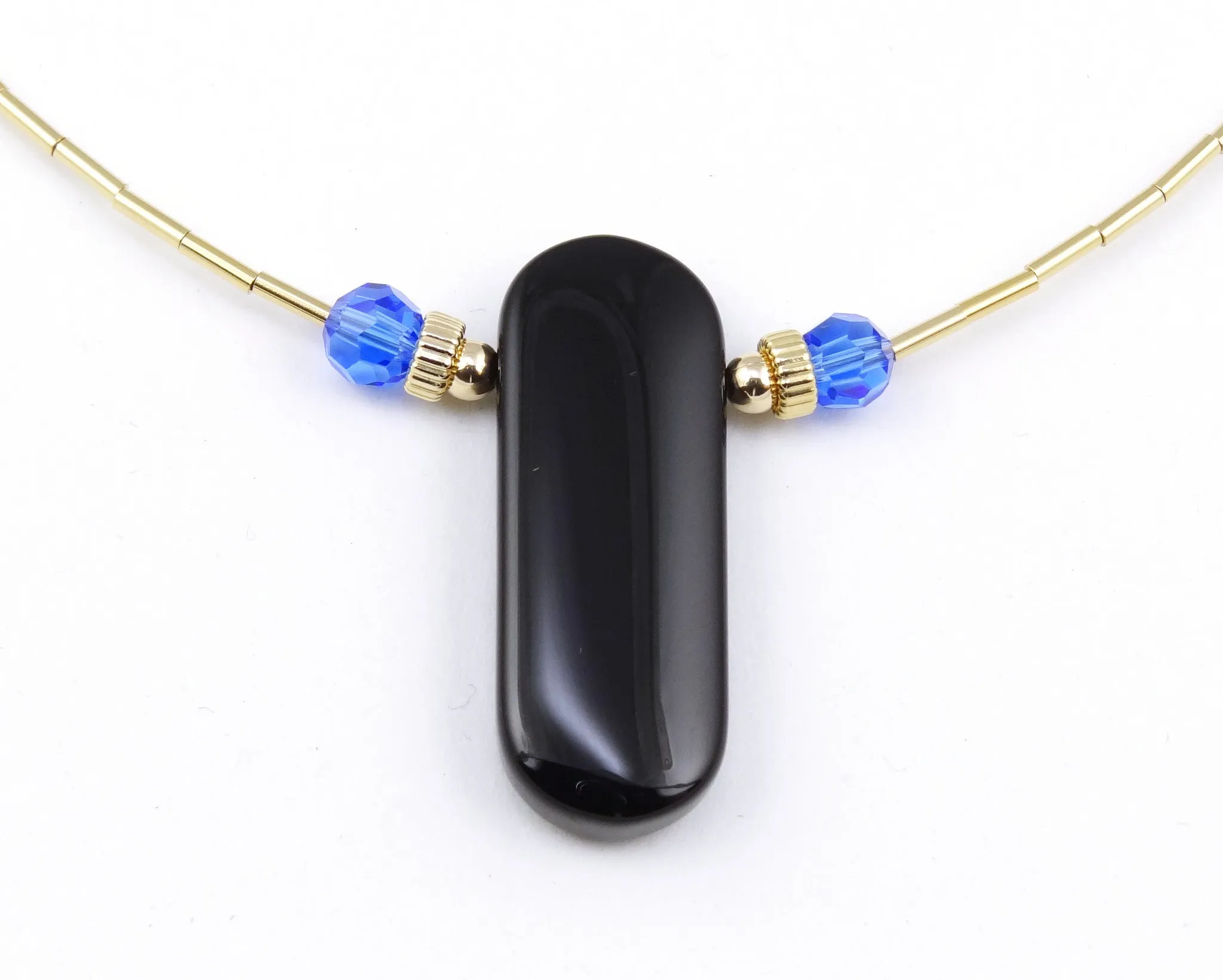 As Seen on The Vampire Diaries Simple Black Onyx and Crystal Choker