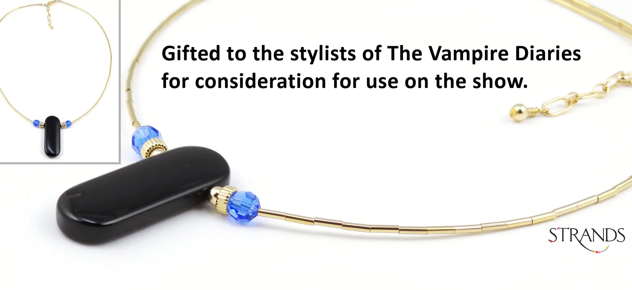 As Seen on The Vampire Diaries Simple Black Onyx and Crystal Choker