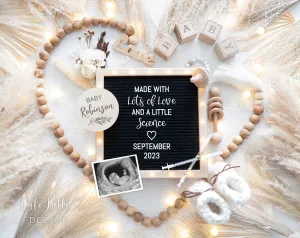 Baby Boho Pregnancy Announcement - Pampas Heart - IVF