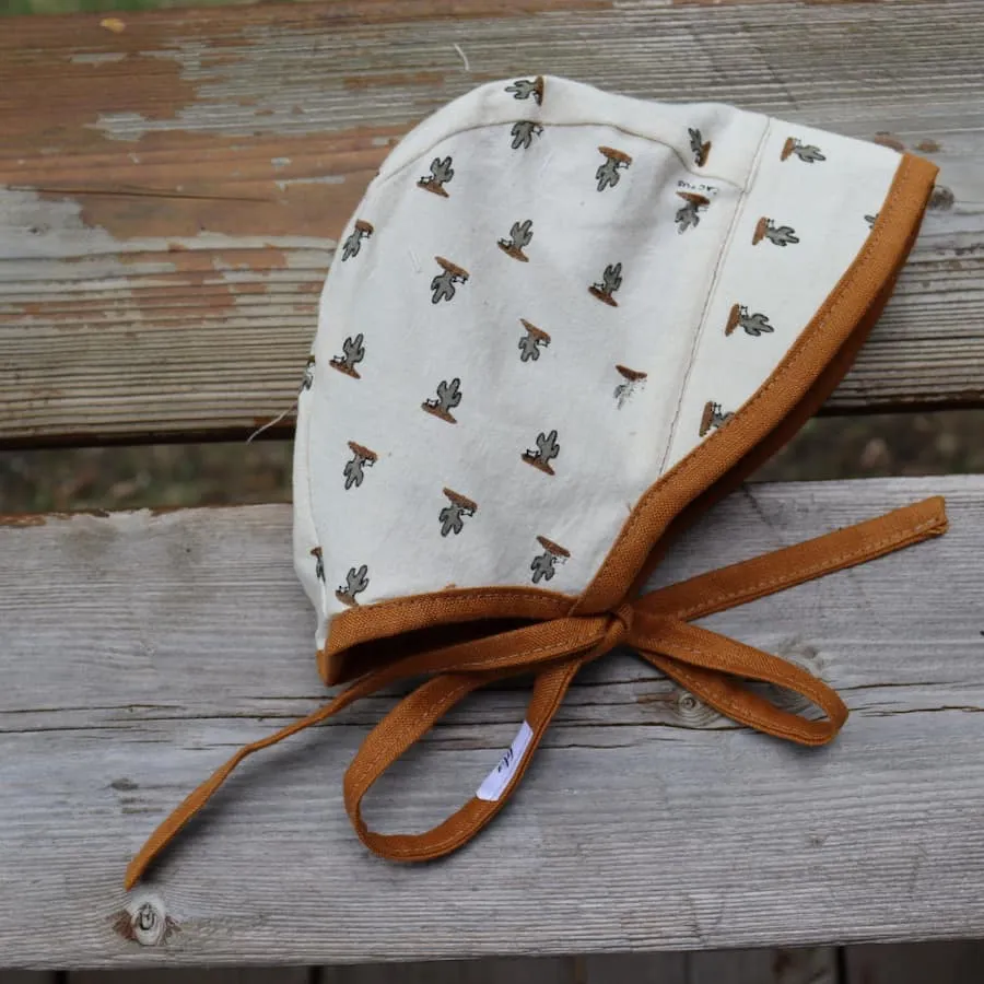Baby Bonnet - Burnt Orange and Cactuses