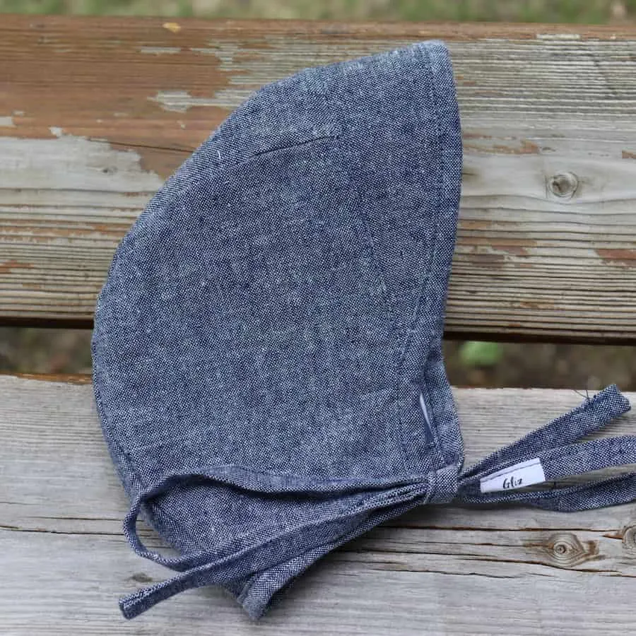 Baby Bonnet - Prairie Denim and Blue Stripes