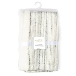 Baby Girls and Boys Birch Pattern Mink Sherpa Blanket Grey Nature