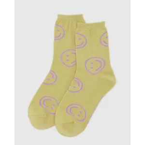Baggu - Adult crew socks - Straw Happy