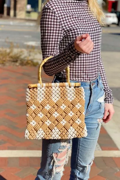 Bamboo Weaved Shopping Tote / Handbag