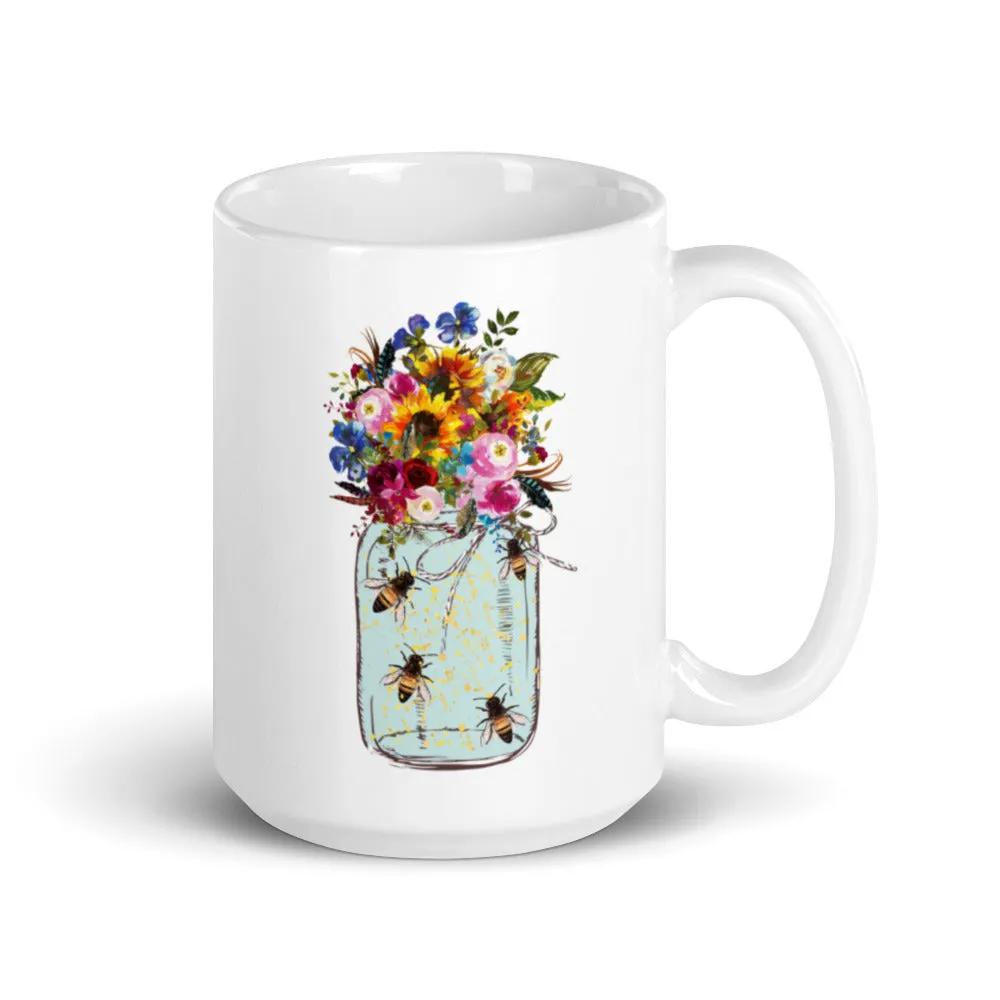 Bees in a Jar Ceramic Mug