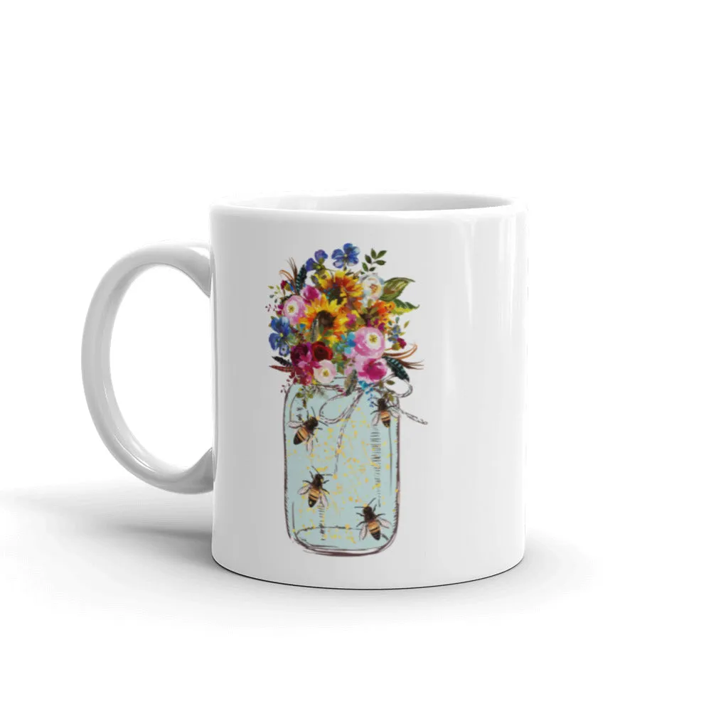 Bees in a Jar Ceramic Mug